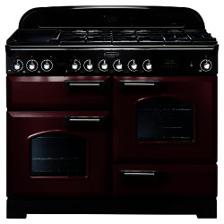 Rangemaster Classic Deluxe 110 Dual Fuel Range Cooker Cranberry